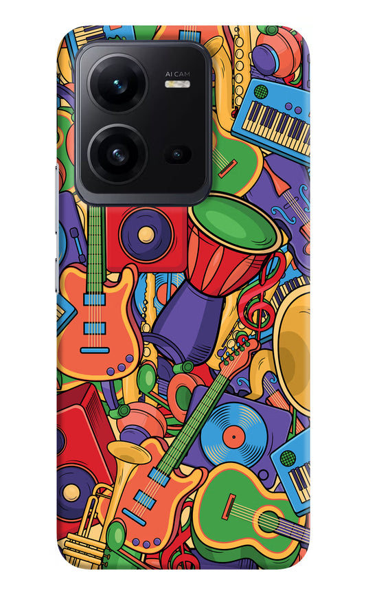 Music Instrument Doodle Vivo V25 5G Hard Case Back Cover by Casekaro