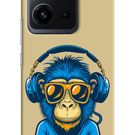 Monkey Headphone Vivo V25 5G Hard Case Back Cover by Casekaro
