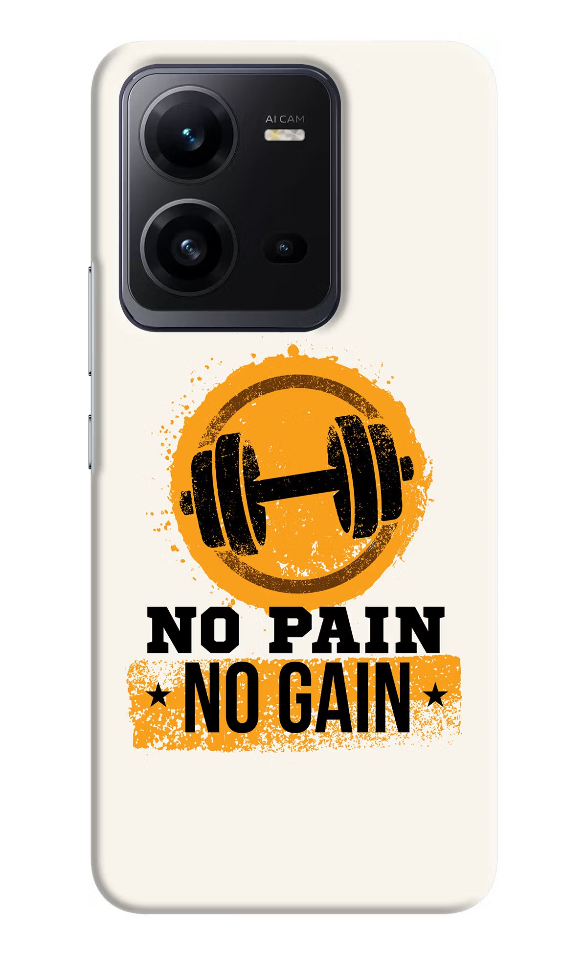 No Pain No Gain Vivo V25 5G Hard Case Back Cover by Casekaro