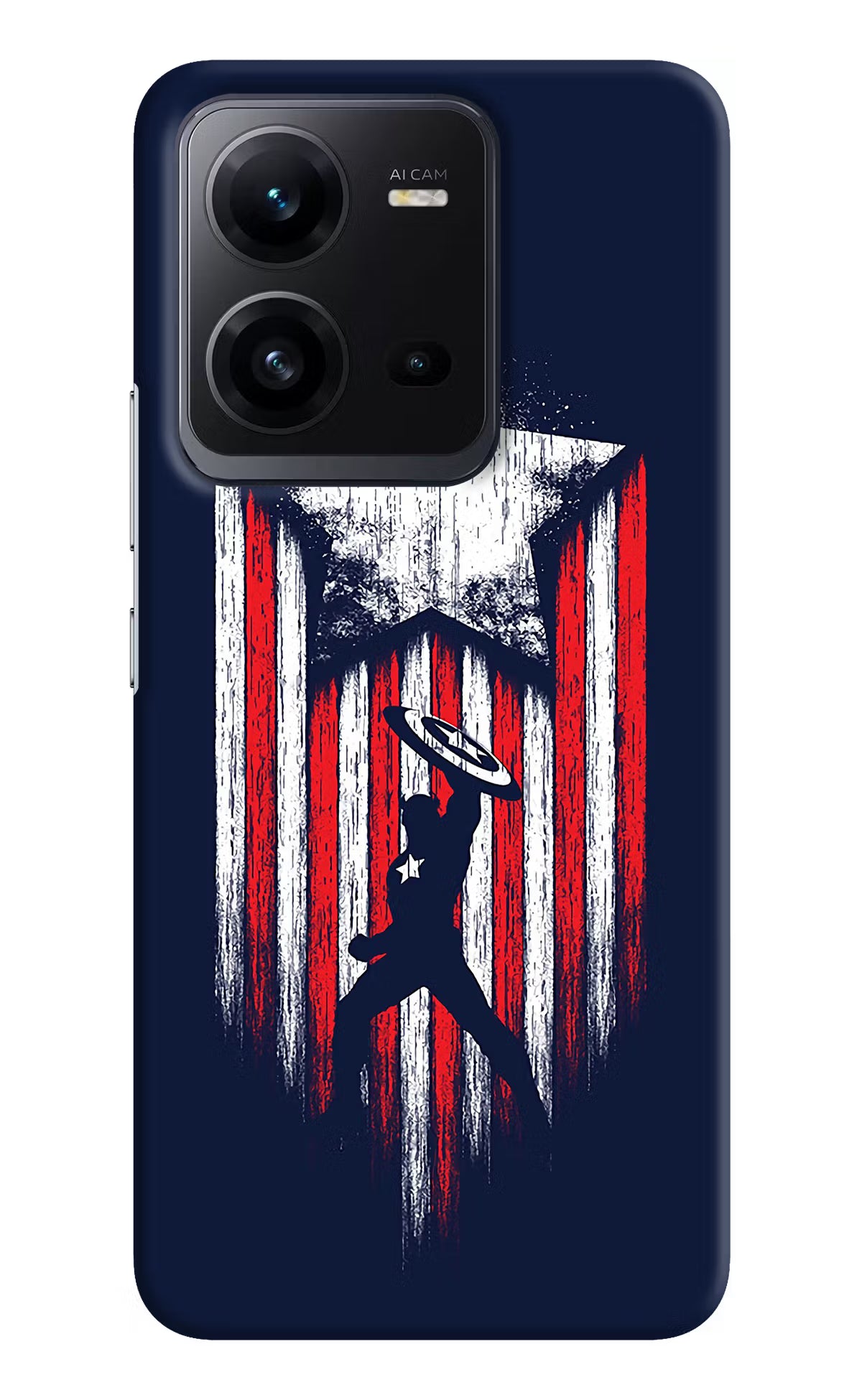 Captain America Marvel Art Vivo V25 5G Hard Case Back Cover by Casekaro
