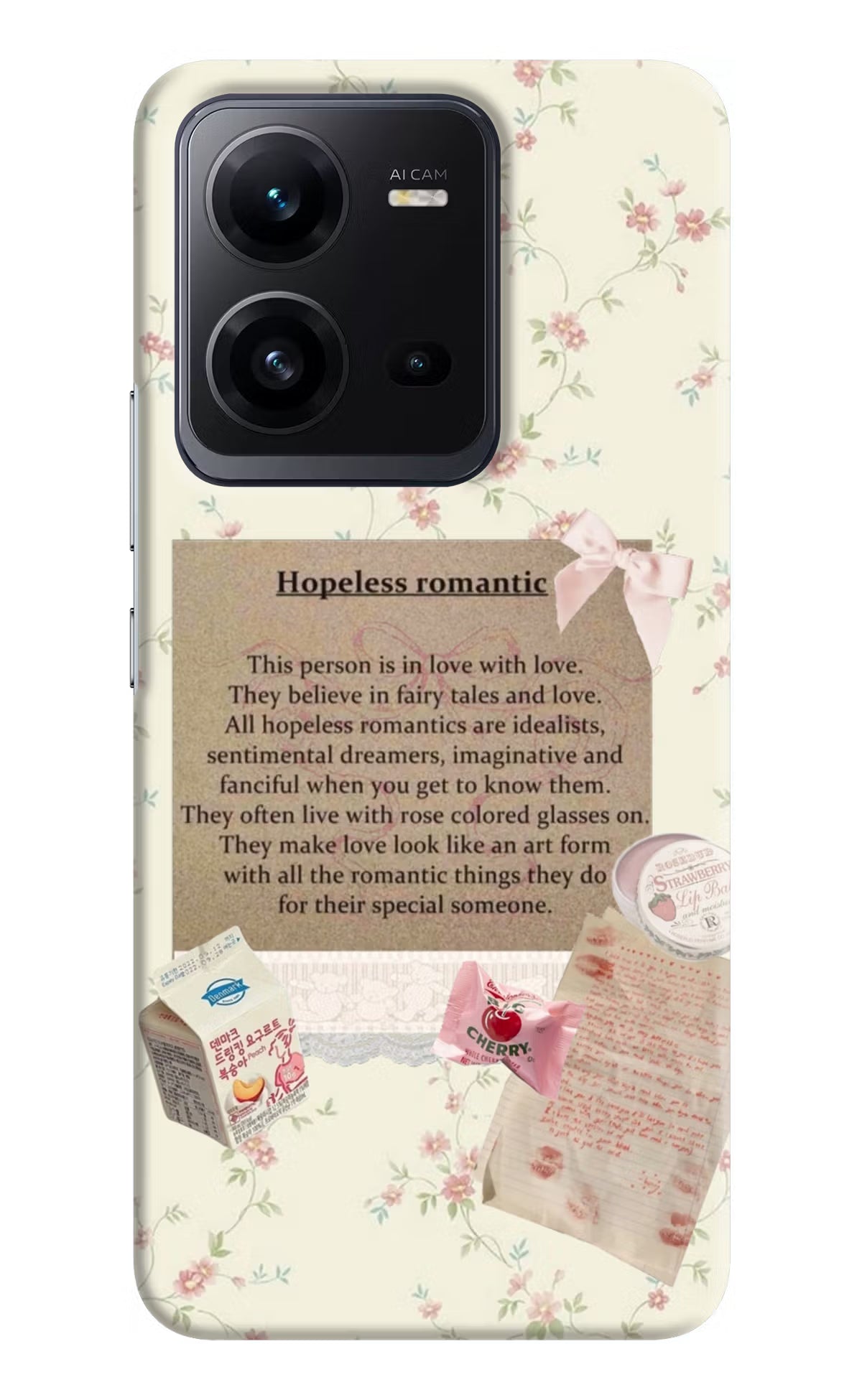 Hopeless Romantic Vivo V25 5G Hard Case Back Cover by Casekaro