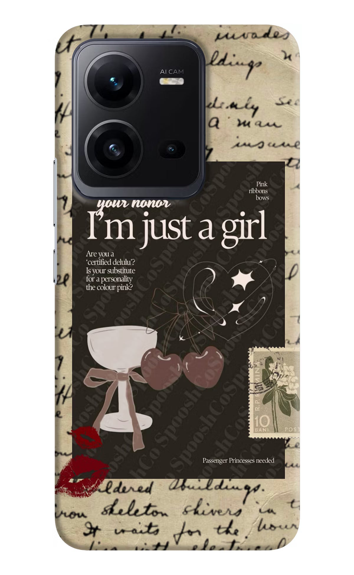 I am just a girl Vivo V25 5G Hard Case Back Cover by Casekaro