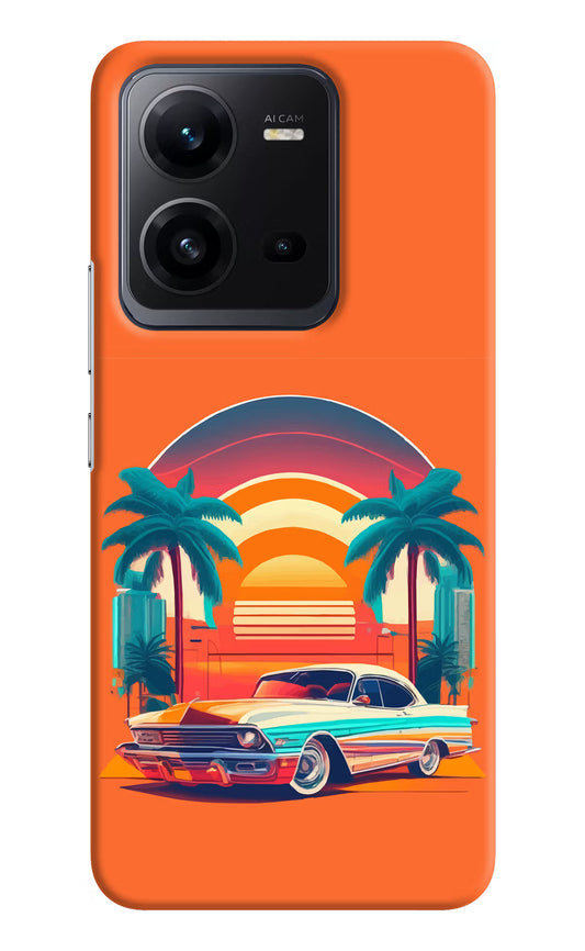 Palm Drive 80s Vivo V25 5G Hard Case Back Cover by Casekaro