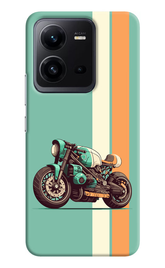 Striped Moto Drift Vivo V25 5G Hard Case Back Cover by Casekaro