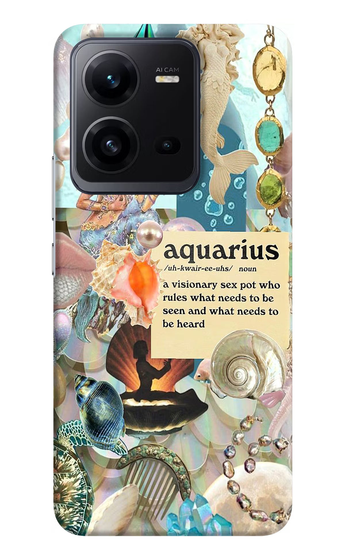 Aquarius Zodiac Vivo V25 5G Hard Case Back Cover by Casekaro