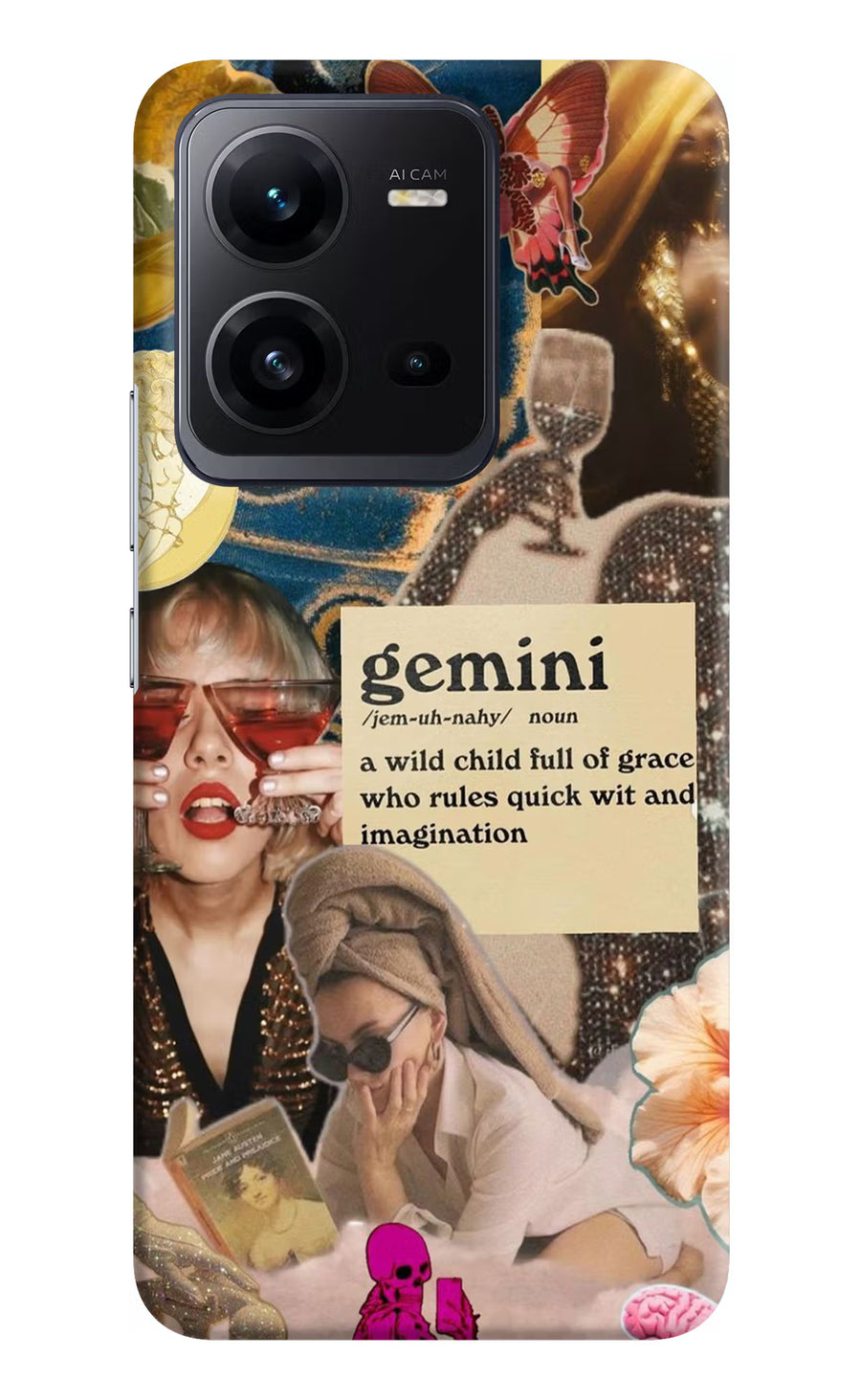 Gemini Zodiac Vivo V25 5G Back Cover, Hard case