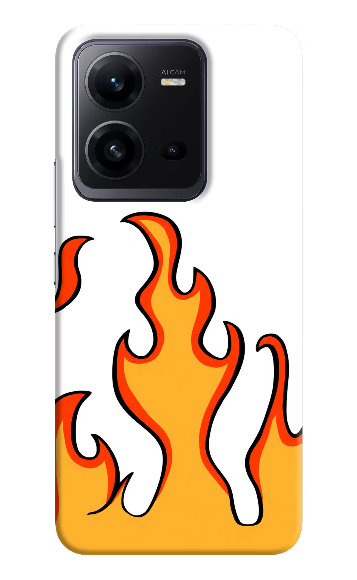 Fired Up – White Vivo V25 5G Hard Case Back Cover by Casekaro