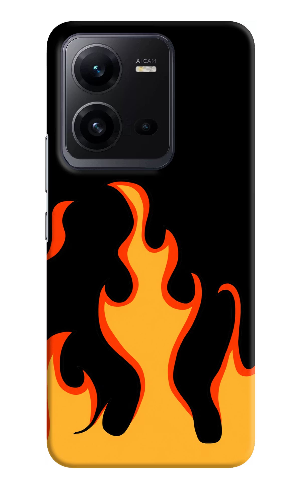 Fired Up – Black Vivo V25 5G Hard Case Back Cover by Casekaro