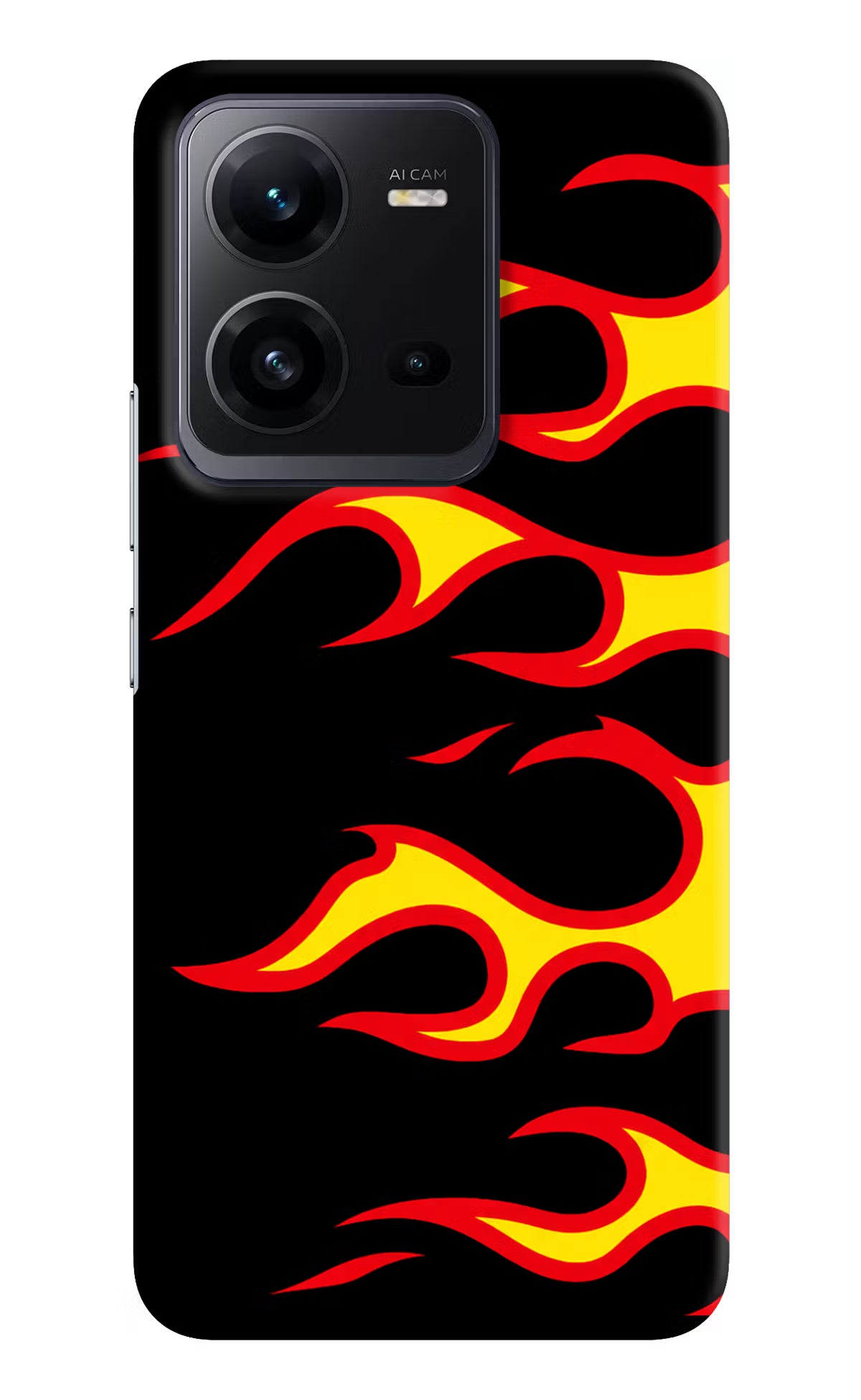 Side Sweep Flames Vivo V25 5G Hard Case Back Cover by Casekaro