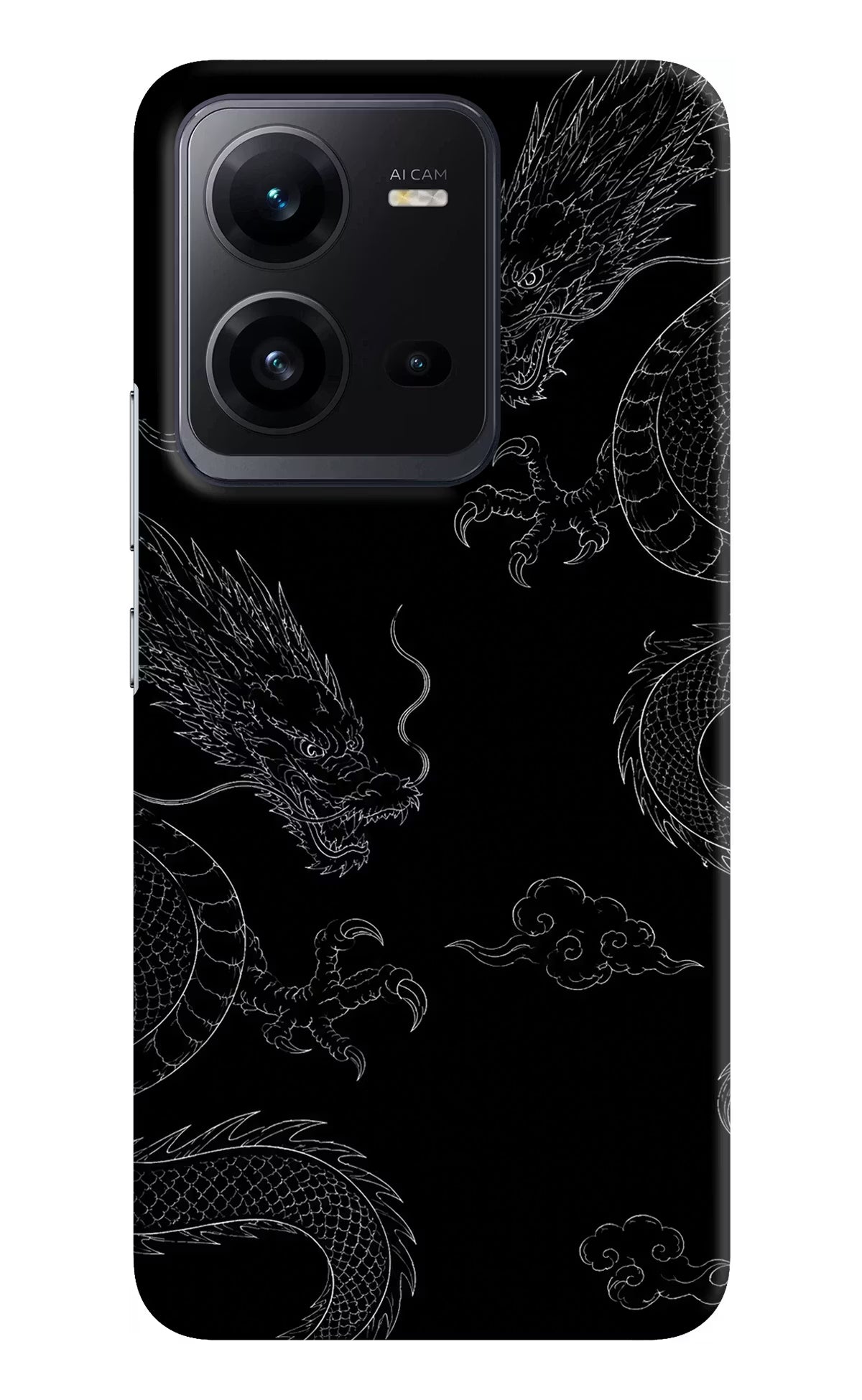 Twin Dragons Vivo V25 5G Hard Case Back Cover by Casekaro