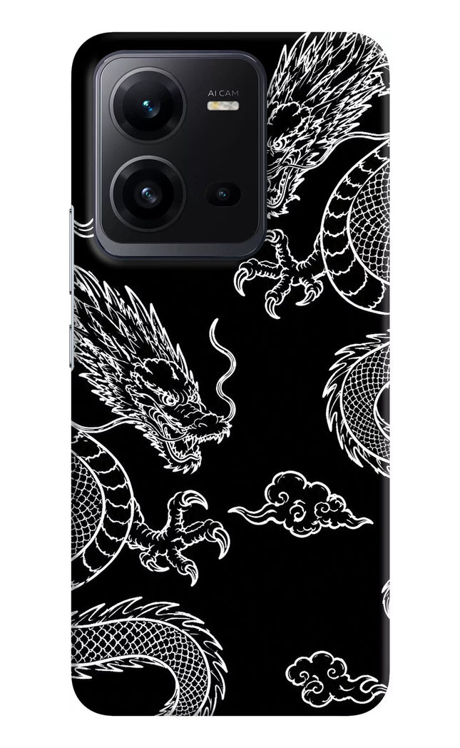 Twin Dragons Vivo V25 5G Hard Case Back Cover by Casekaro