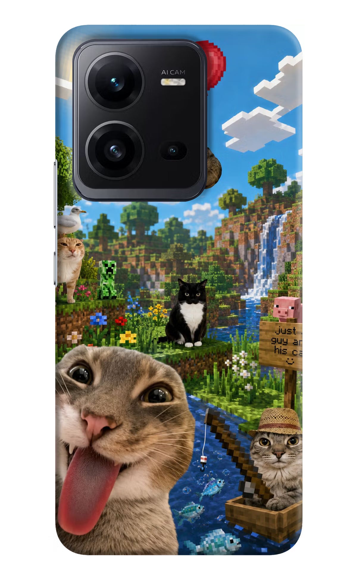 Minecraft Cat Chaos Vivo V25 5G Back Cover