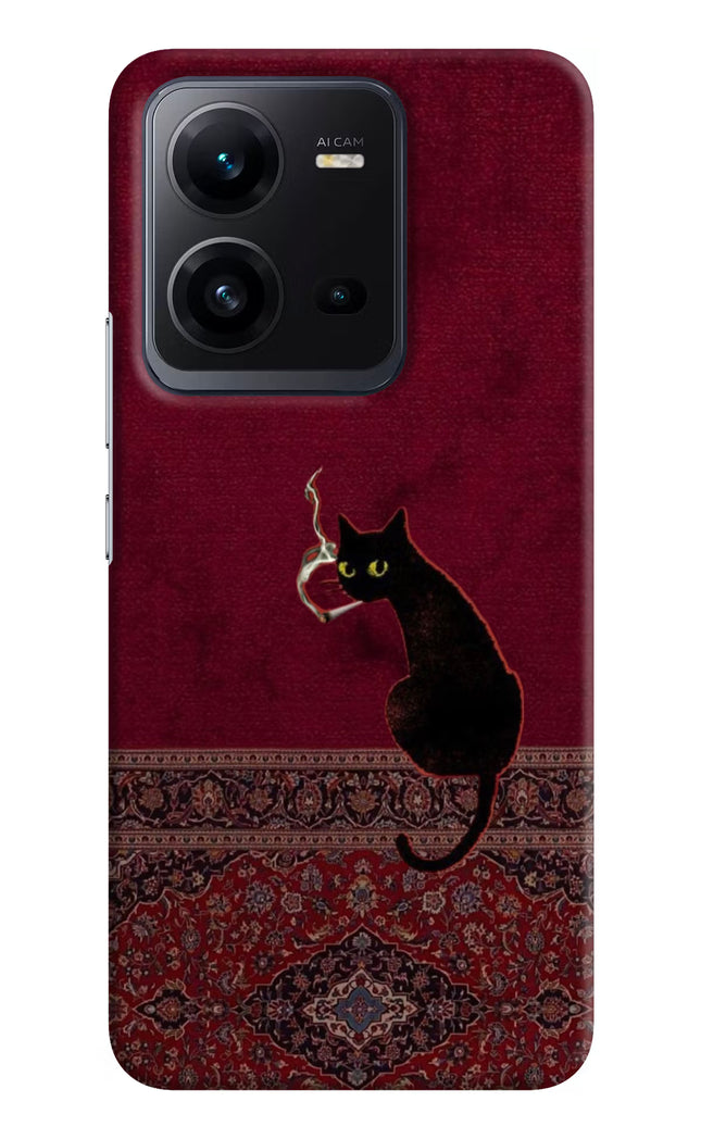 Midnight Cat Vivo V25 5G Hard Case Back Cover by Casekaro
