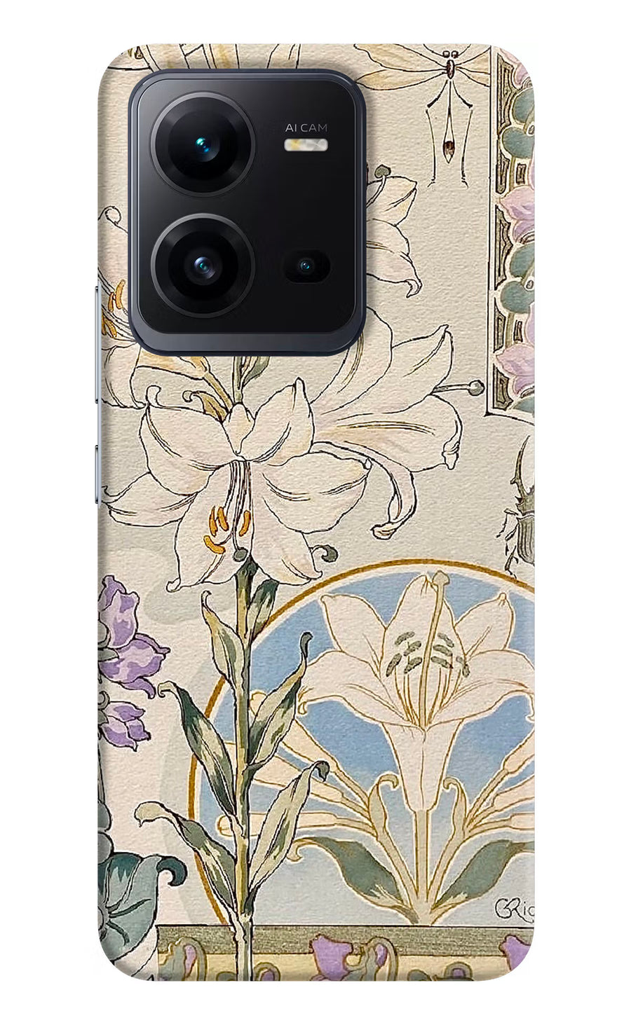 White Lily Vivo V25 5G Back Cover, Hard case