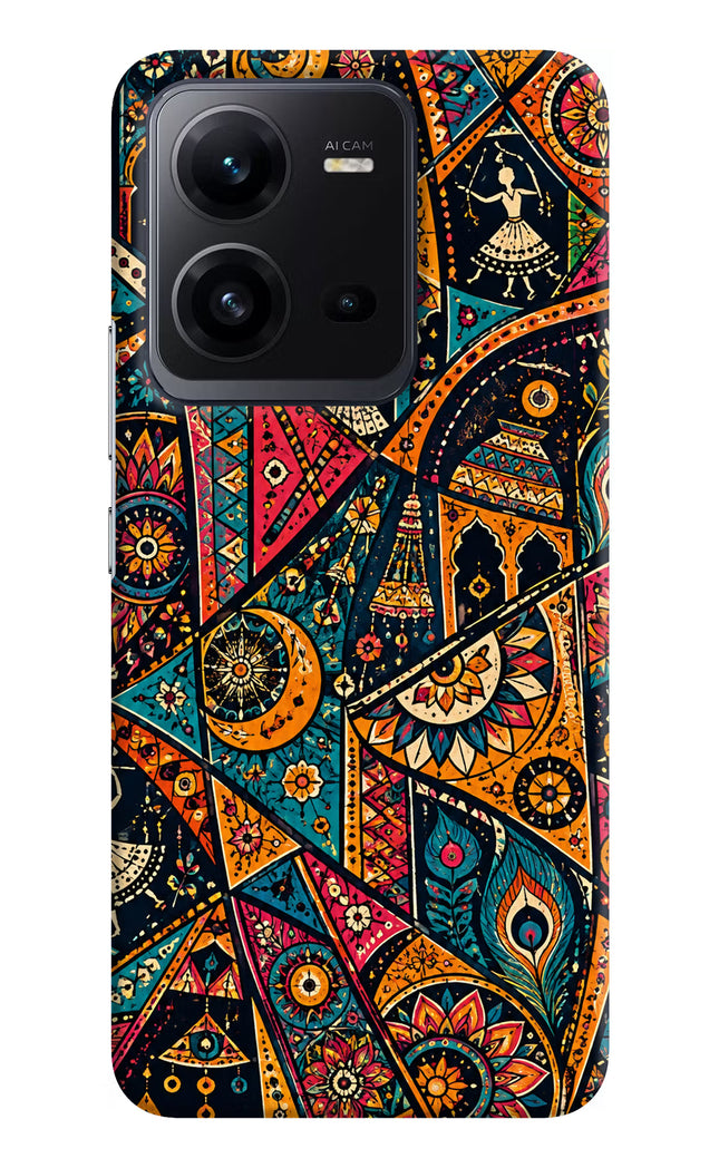 Folk Print Vivo V25 5G Hard Case Back Cover by Casekaro