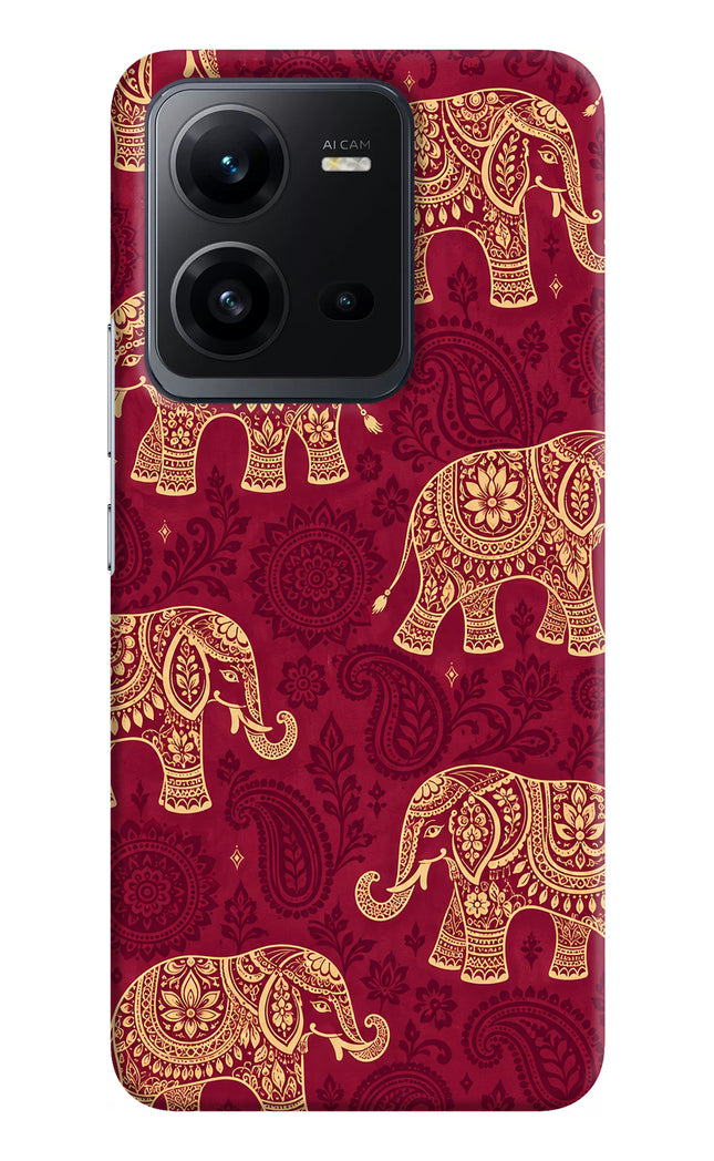 Maroon Elephant Vivo V25 5G Hard Case Back Cover by Casekaro