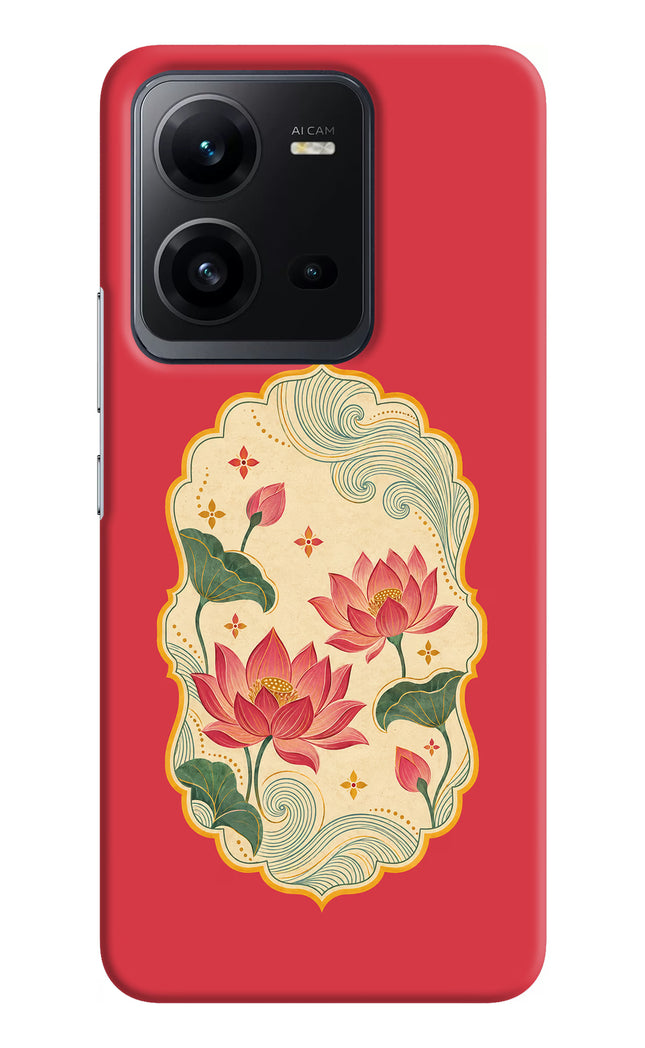 Pink Lotus Vivo V25 5G Hard Case Back Cover by Casekaro