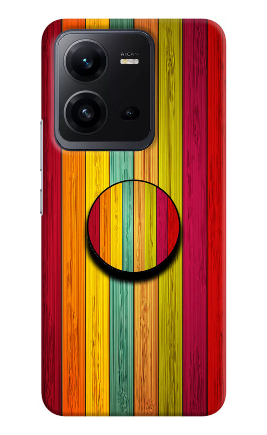 Multicolor Wooden Vivo V25 5G Pop Case by Casekaro