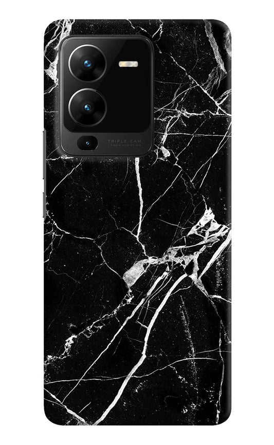 Black Marble Pattern Vivo V25 Pro 5G Hard Case Back Cover by Casekaro