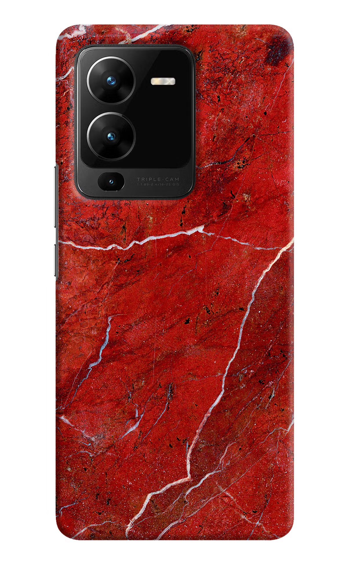 Red Marble Design Vivo V25 Pro 5G Hard Case Back Cover by Casekaro