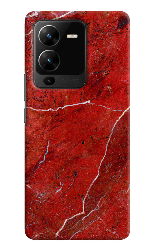 Red Marble Design Vivo V25 Pro 5G Hard Case Back Cover by Casekaro