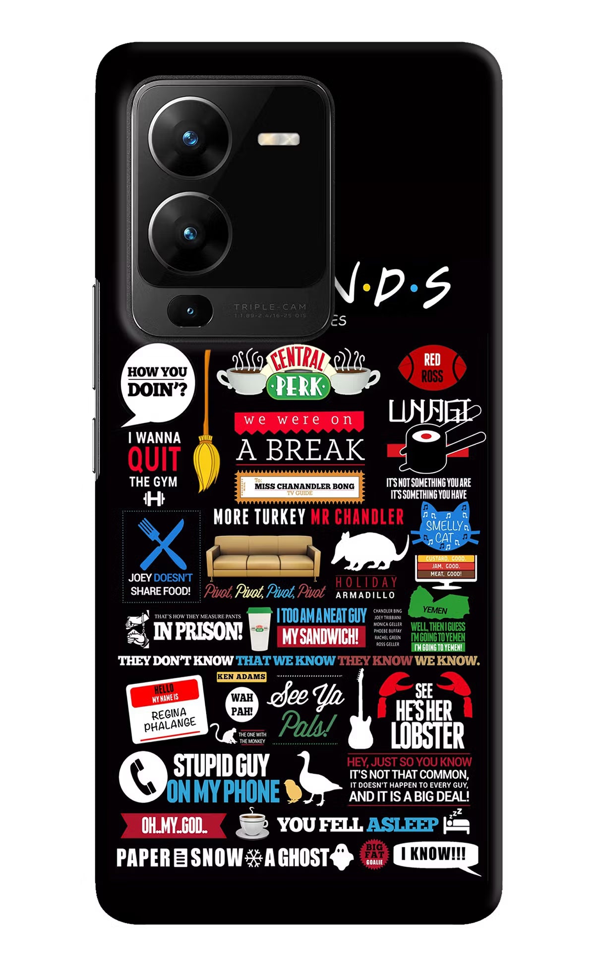 FRIENDS Vivo V25 Pro 5G Hard Case Back Cover by Casekaro