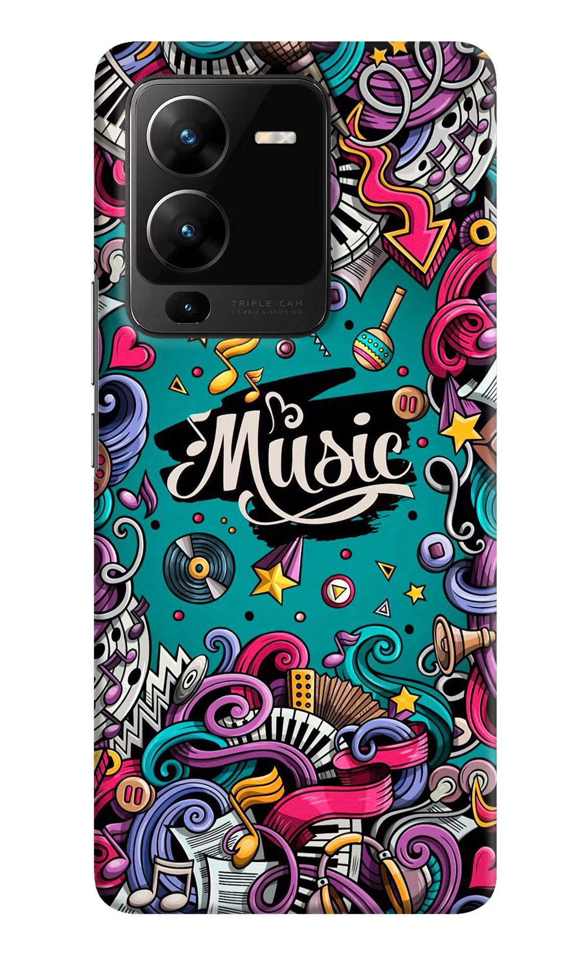 Music Graffiti Vivo V25 Pro 5G Hard Case Back Cover by Casekaro