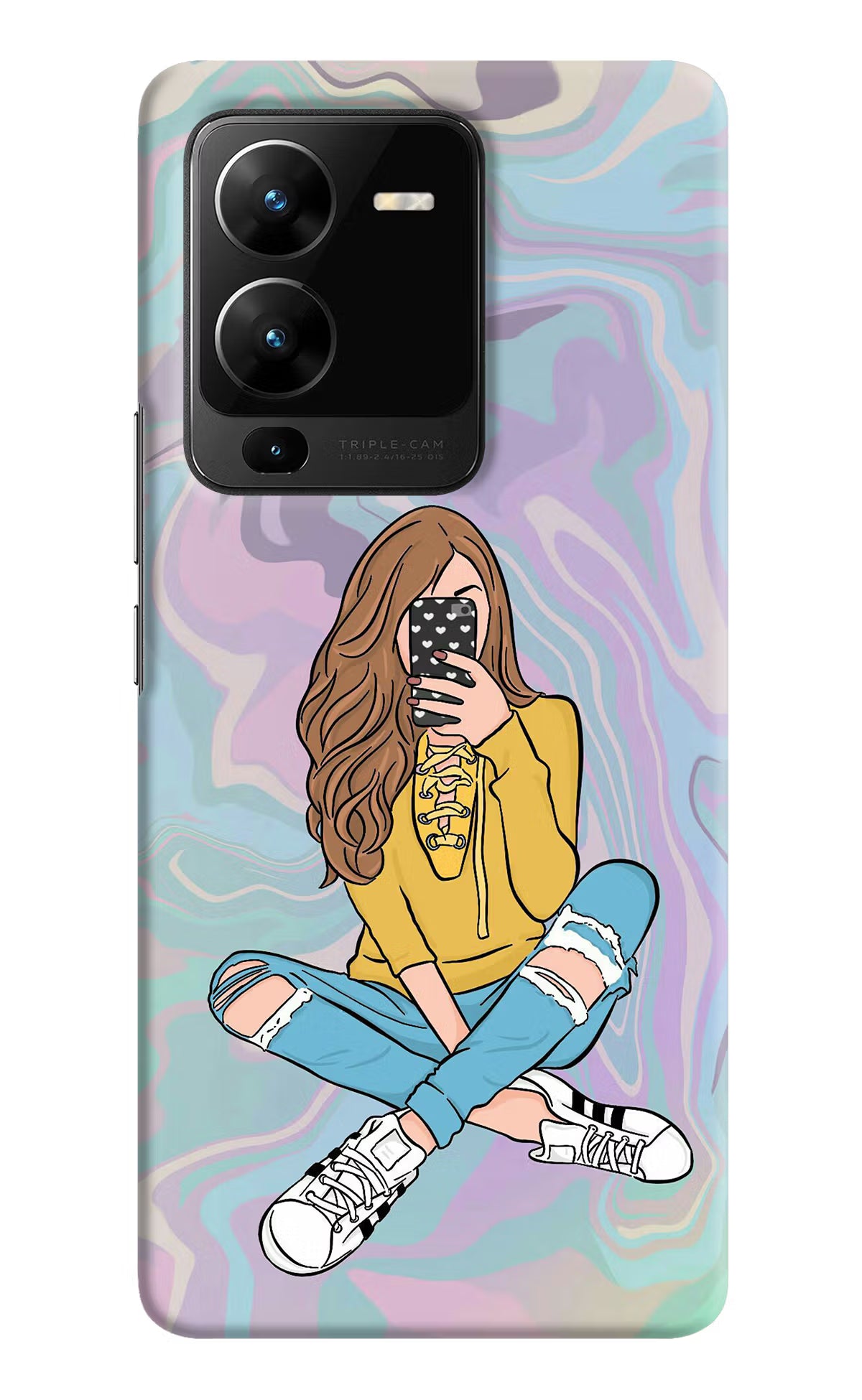 Selfie Girl Vivo V25 Pro 5G Hard Case Back Cover by Casekaro