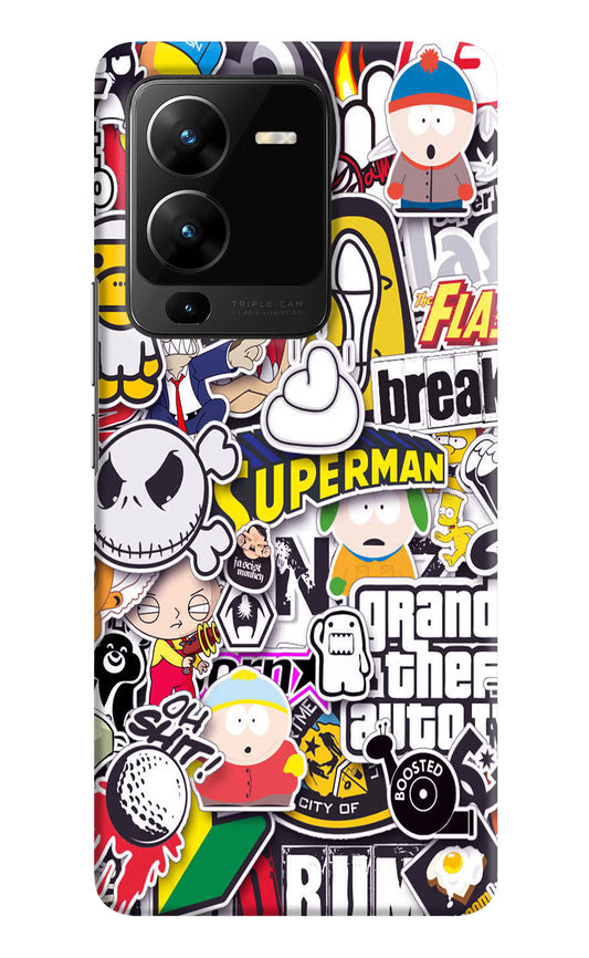 Sticker Bomb Vivo V25 Pro 5G Hard Case Back Cover by Casekaro