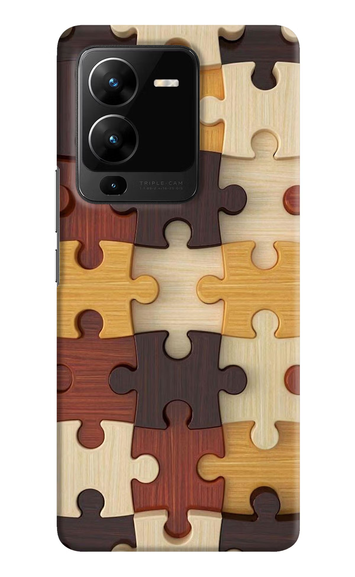 Wooden Puzzle Vivo V25 Pro 5G Hard Case Back Cover by Casekaro