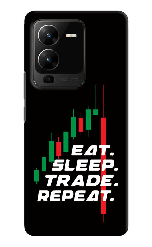 Eat Sleep Trade Repeat Vivo V25 Pro 5G Hard Case Back Cover by Casekaro