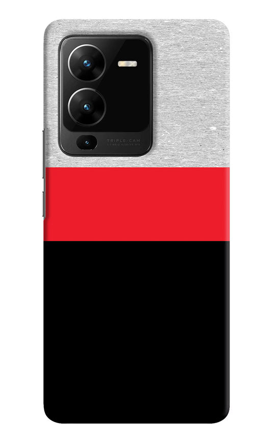 Tri Color Pattern Vivo V25 Pro 5G Hard Case Back Cover by Casekaro