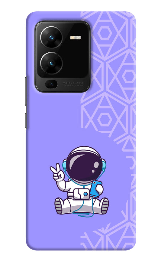 Cute Astronaut Chilling Vivo V25 Pro 5G Hard Case Back Cover by Casekaro
