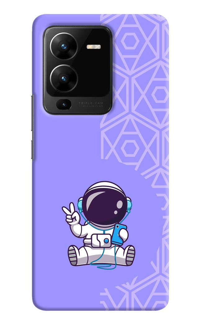 Cute Astronaut Chilling Vivo V25 Pro 5G Hard Case Back Cover by Casekaro