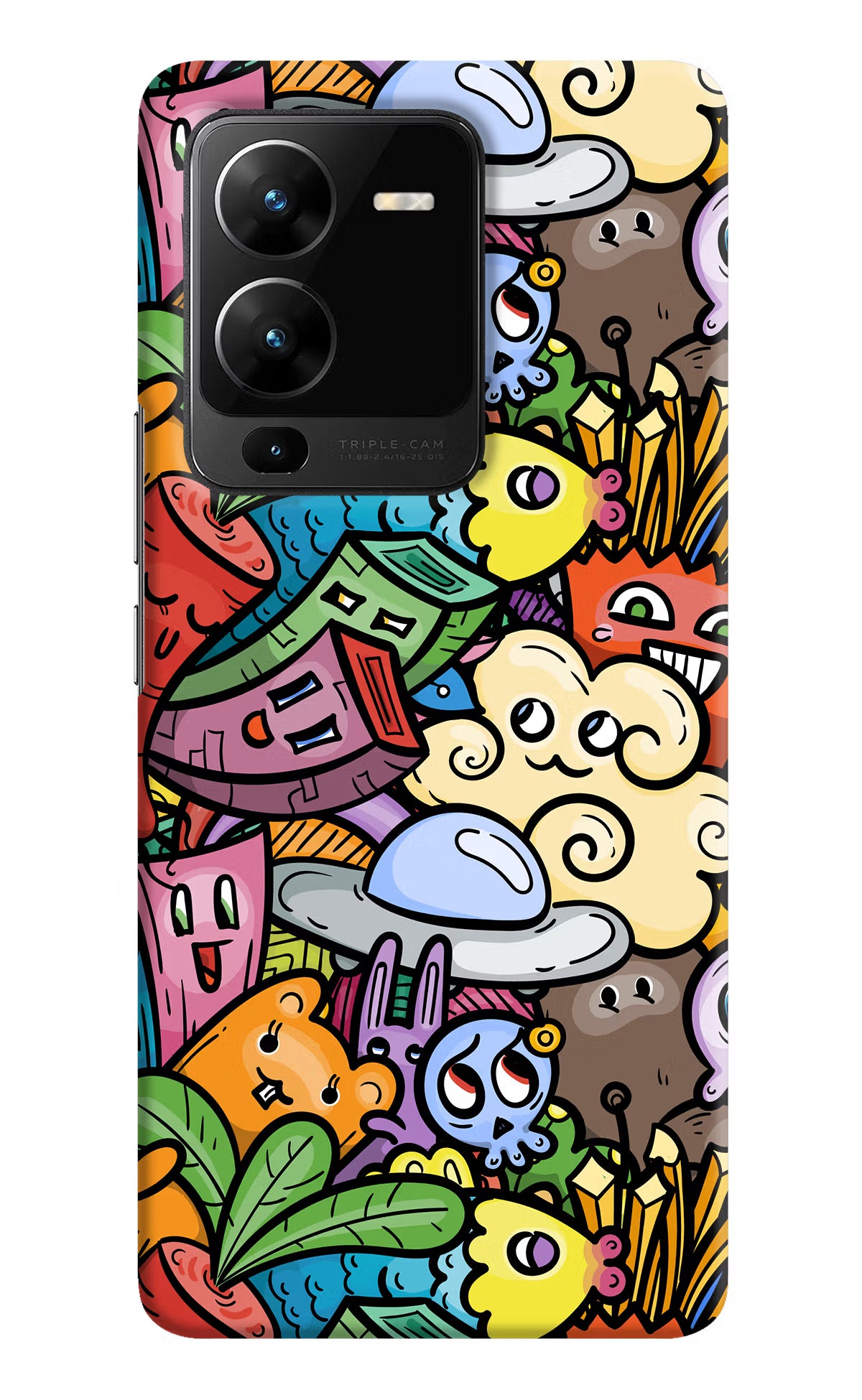 Veggie Doodle Vivo V25 Pro 5G Hard Case Back Cover by Casekaro
