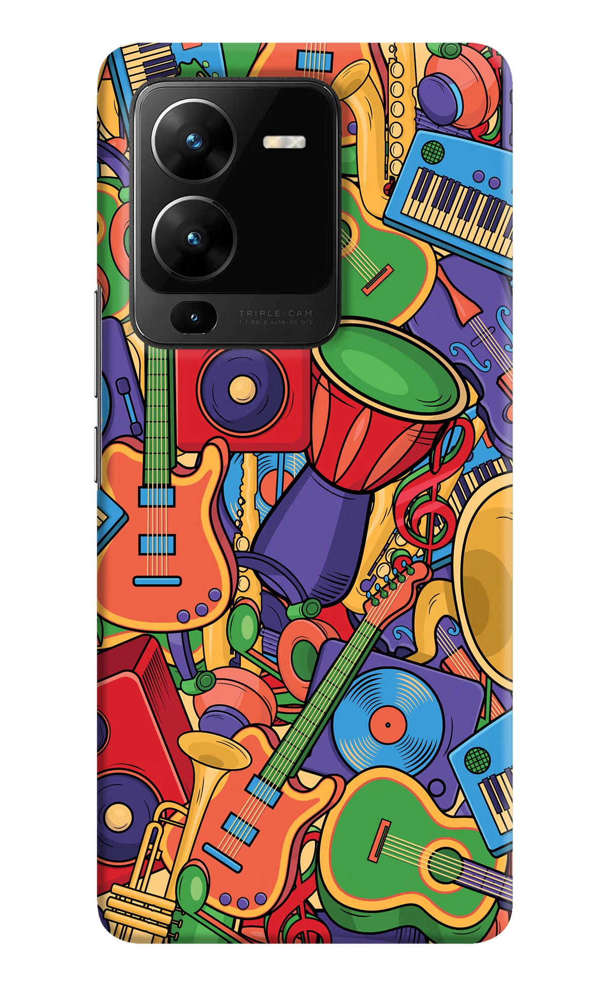 Music Instrument Doodle Vivo V25 Pro 5G Hard Case Back Cover by Casekaro