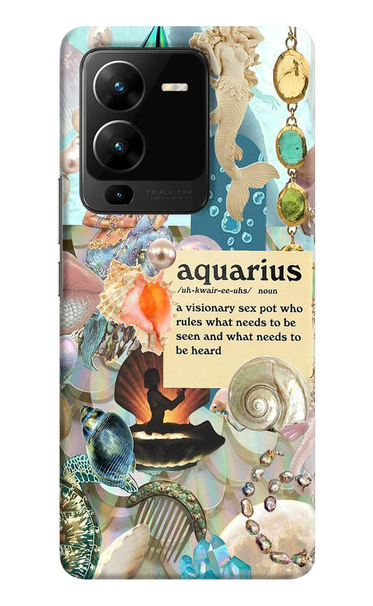 Aquarius Zodiac Vivo V25 Pro 5G Hard Case Back Cover by Casekaro