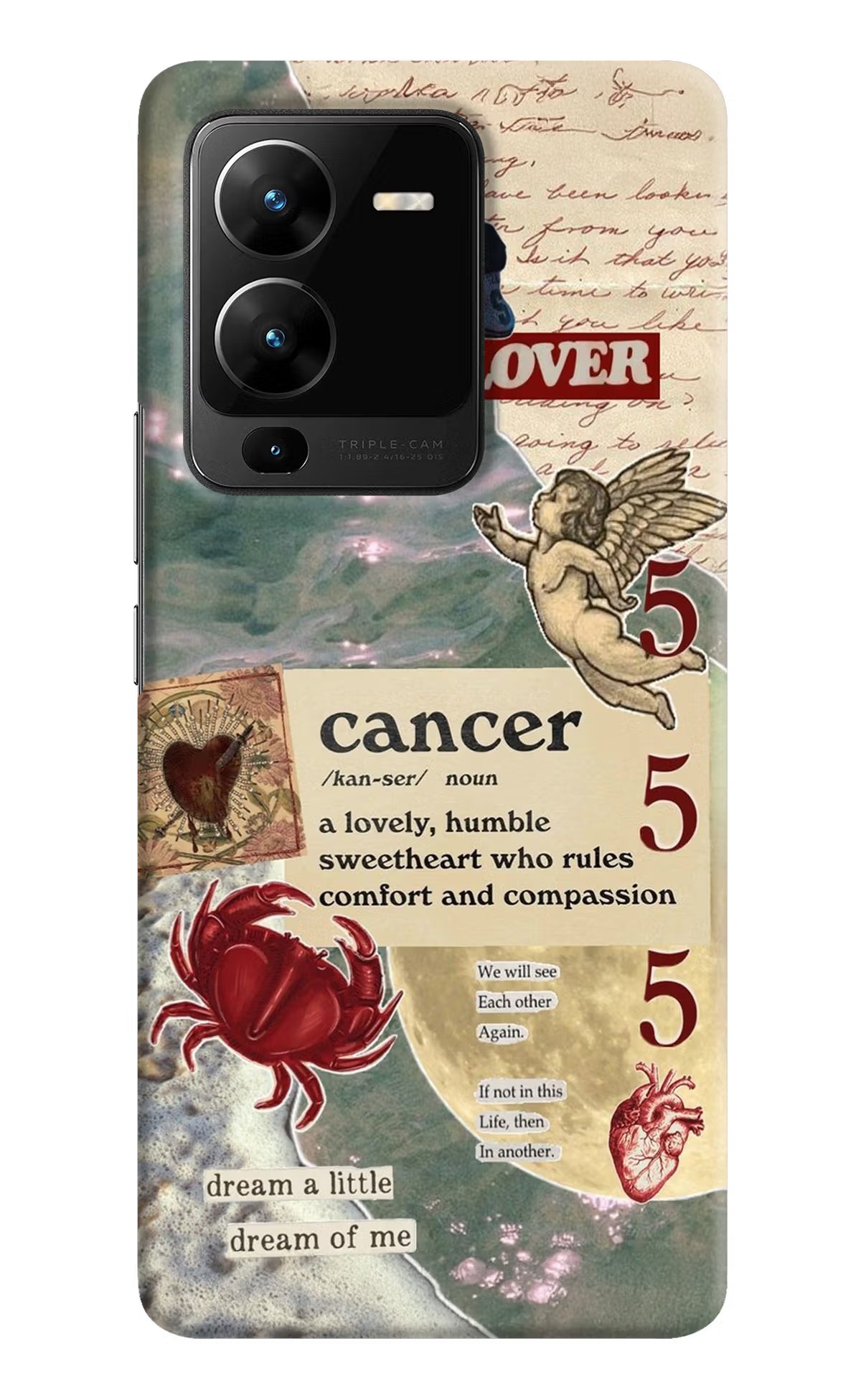 Cancer Zodiac Vivo V25 Pro 5G Hard Case Back Cover by Casekaro