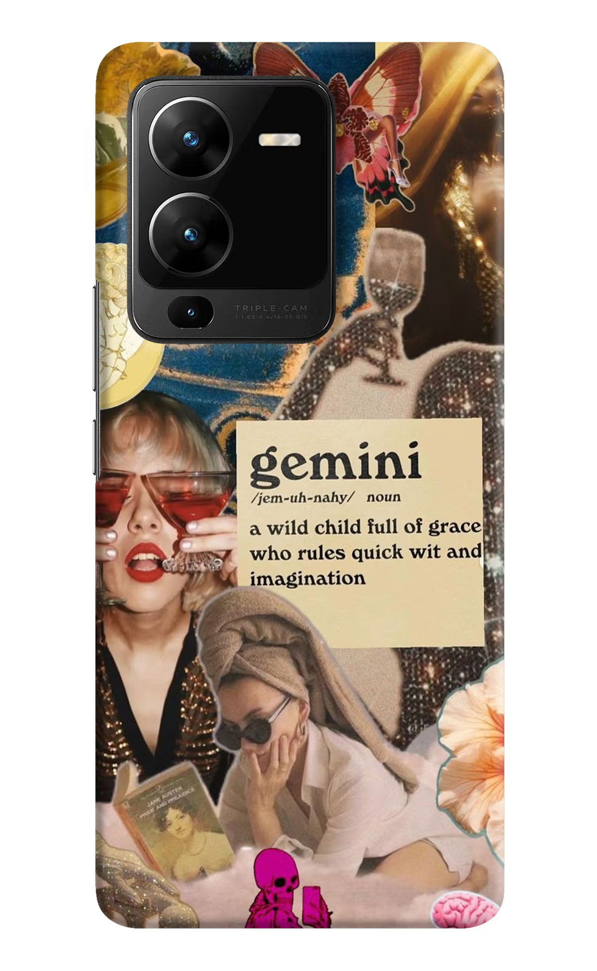 Gemini Zodiac Vivo V25 Pro 5G Hard Case Back Cover by Casekaro