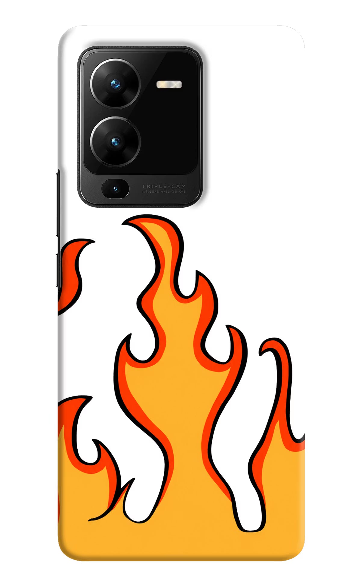 Fired Up – White Vivo V25 Pro 5G Hard Case Back Cover by Casekaro