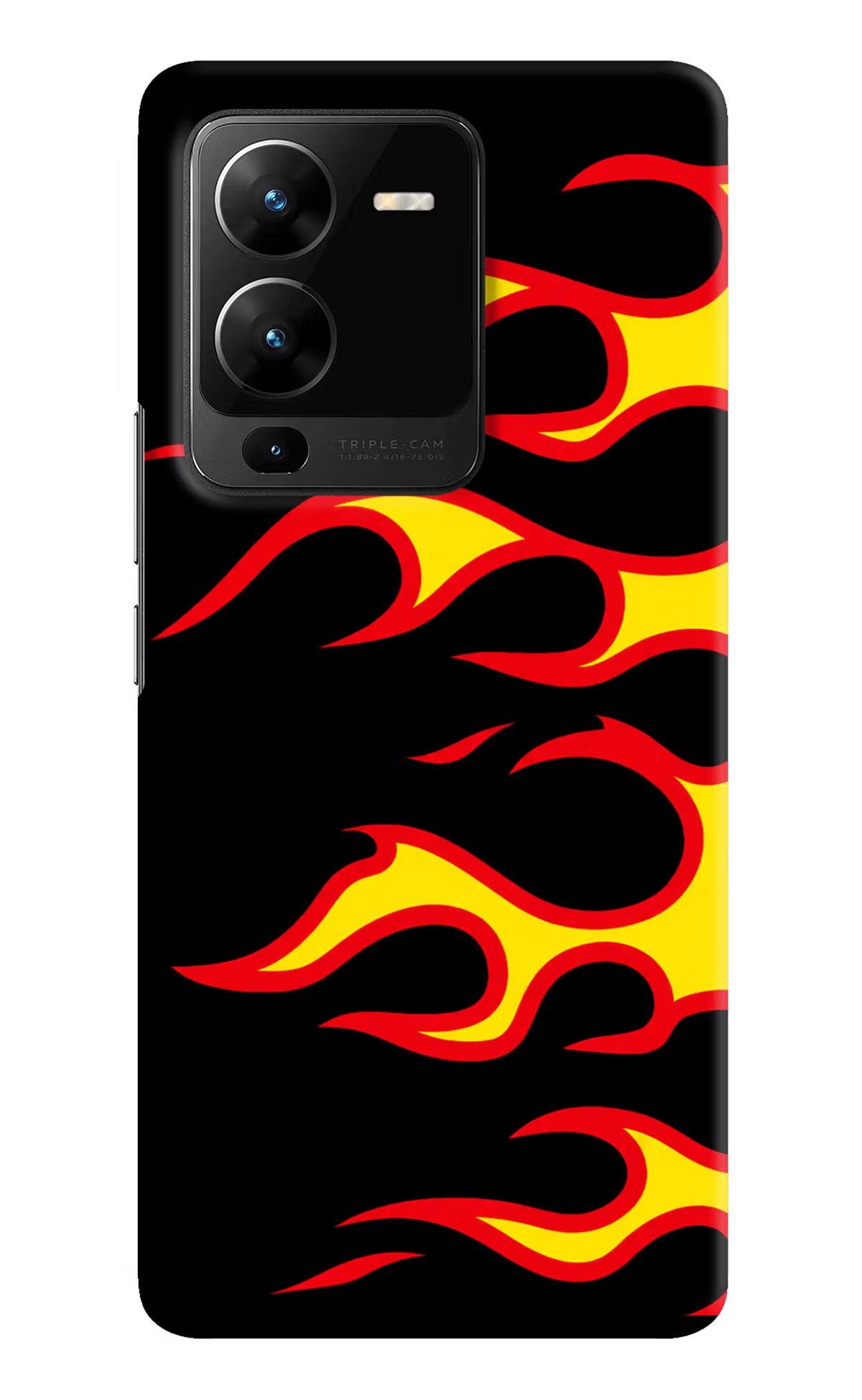 Side Sweep Flames Vivo V25 Pro 5G Hard Case Back Cover by Casekaro