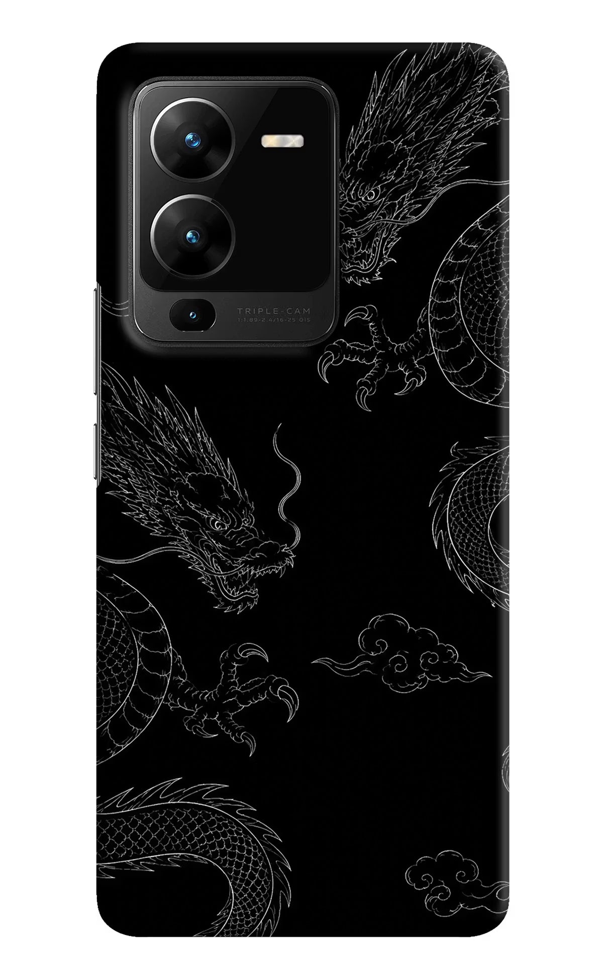 Twin Dragons Vivo V25 Pro 5G Hard Case Back Cover by Casekaro