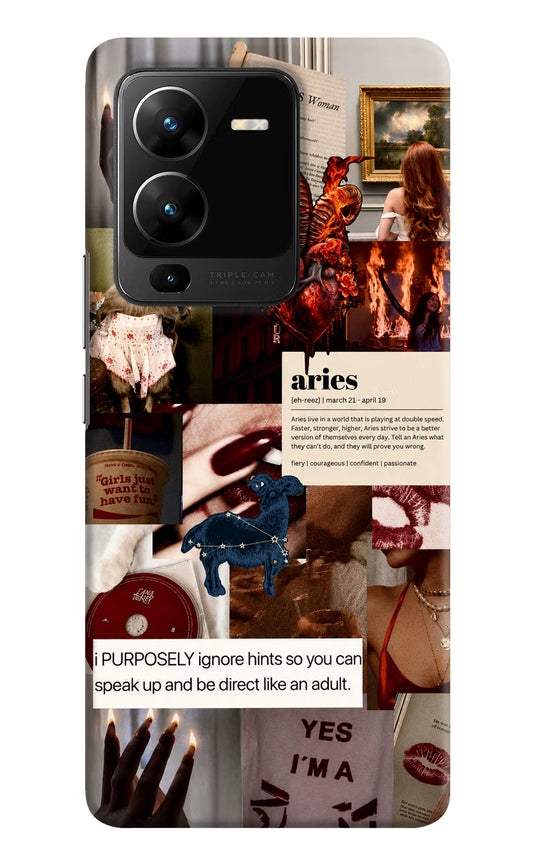 Zodiac Aries Vivo V25 Pro 5G Hard Case Back Cover by Casekaro
