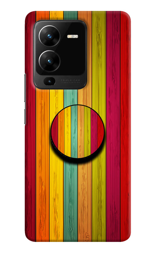 Multicolor Wooden Vivo V25 Pro 5G Pop Case by Casekaro
