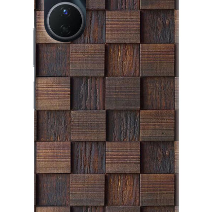 Wooden Cube Design Vivo Y16 Hard Case Back Cover by Casekaro
