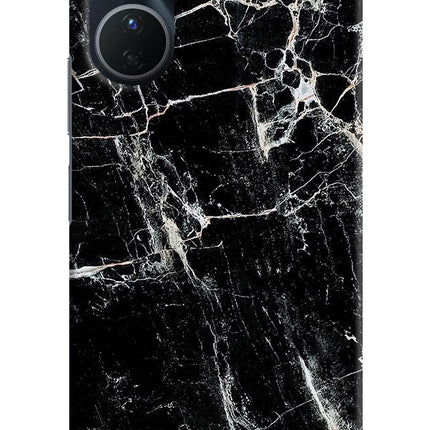 Black Marble Texture Vivo Y16 Hard Case Back Cover by Casekaro