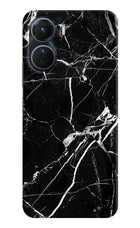 Black Marble Pattern Vivo Y16 Hard Case Back Cover by Casekaro