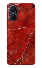 Red Marble Design Vivo Y16 Hard Case Back Cover by Casekaro