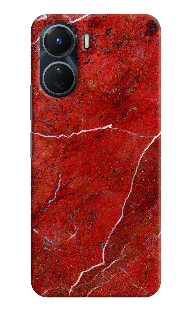 Red Marble Design Vivo Y16 Hard Case Back Cover by Casekaro