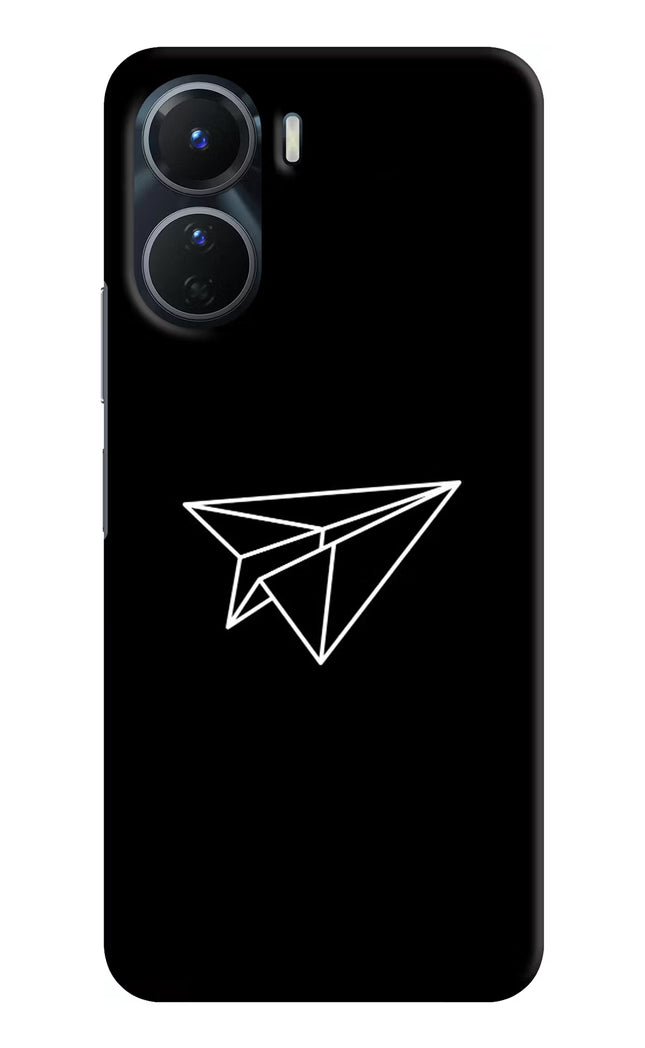 Paper Plane White Vivo Y16 Hard Case Back Cover by Casekaro